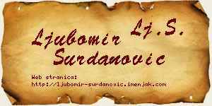 Ljubomir Surdanović vizit kartica